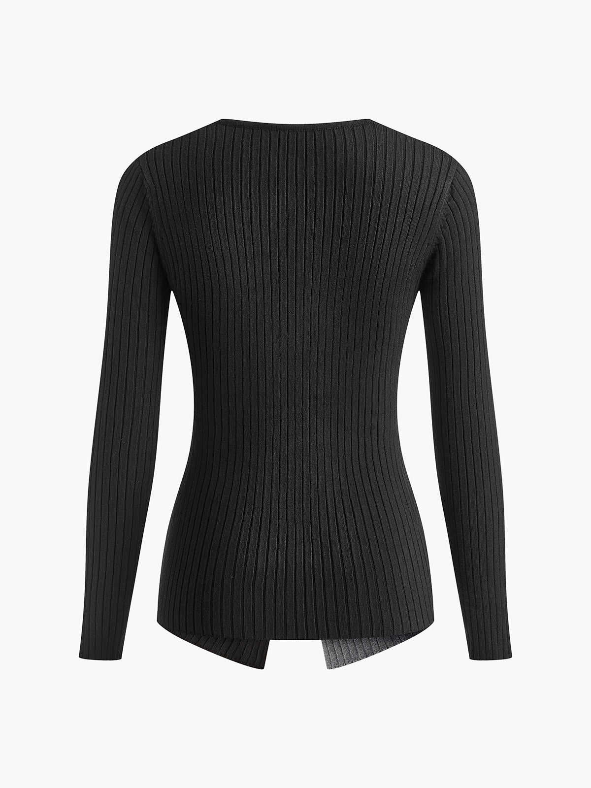 Leni | Zweifarbiger Criss-Cross Slim Strickoberteil