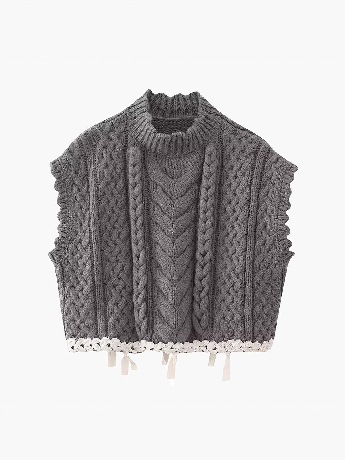 Leonie | Romantische Pullover-Weste mit Kontrastdesign