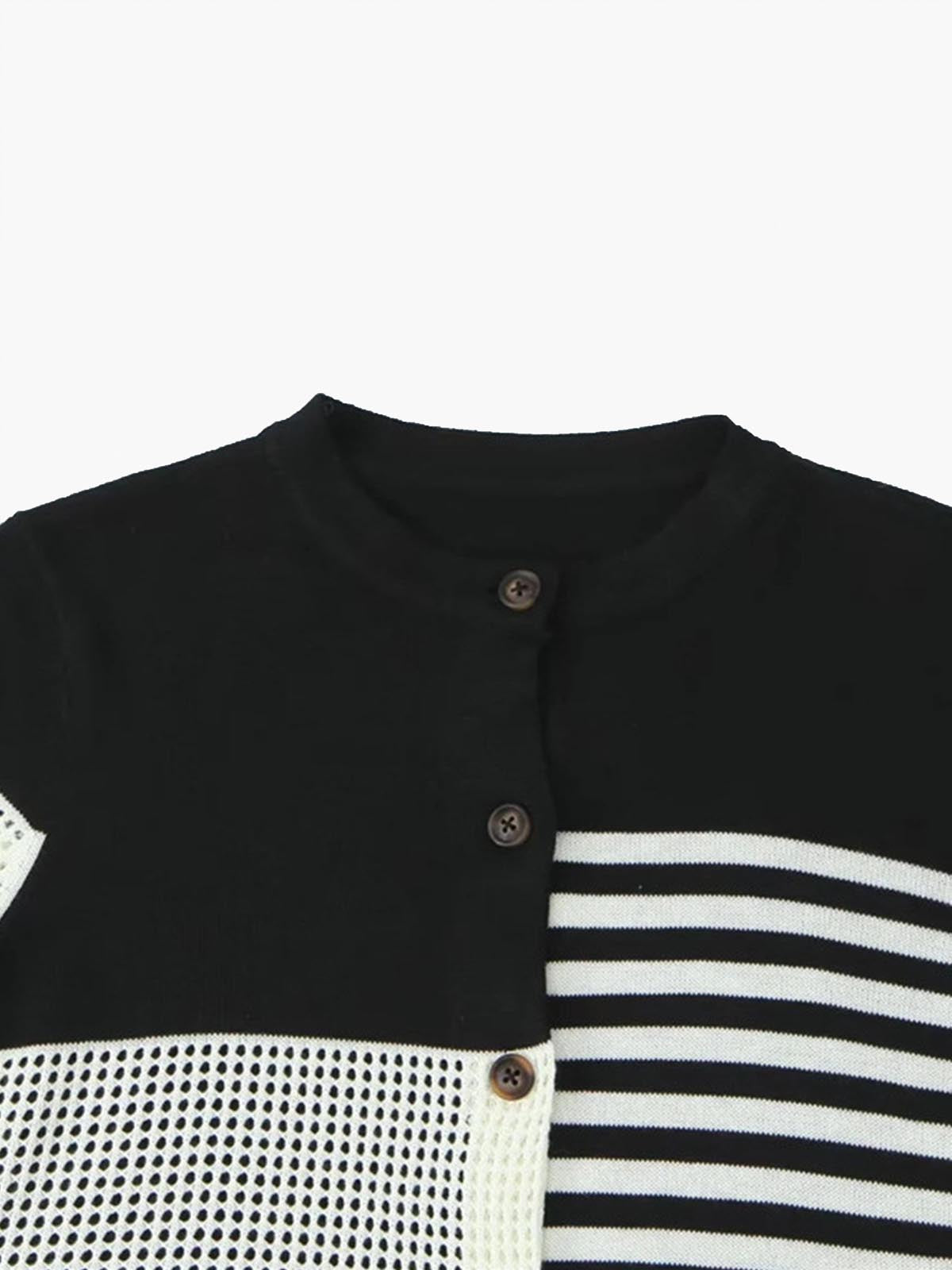 Leon | Strickoberteil mit geometrischem Farbakzent