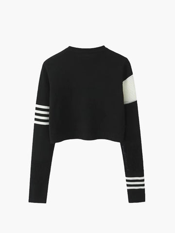 Leon | Strickoberteil mit geometrischem Farbakzent