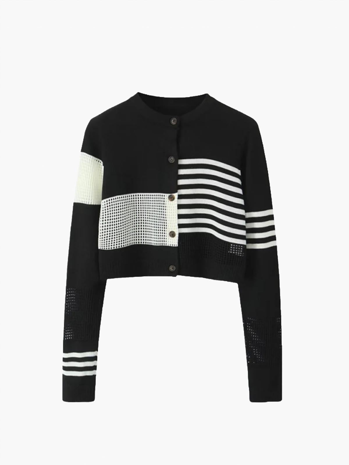 Leon | Strickoberteil mit geometrischem Farbakzent