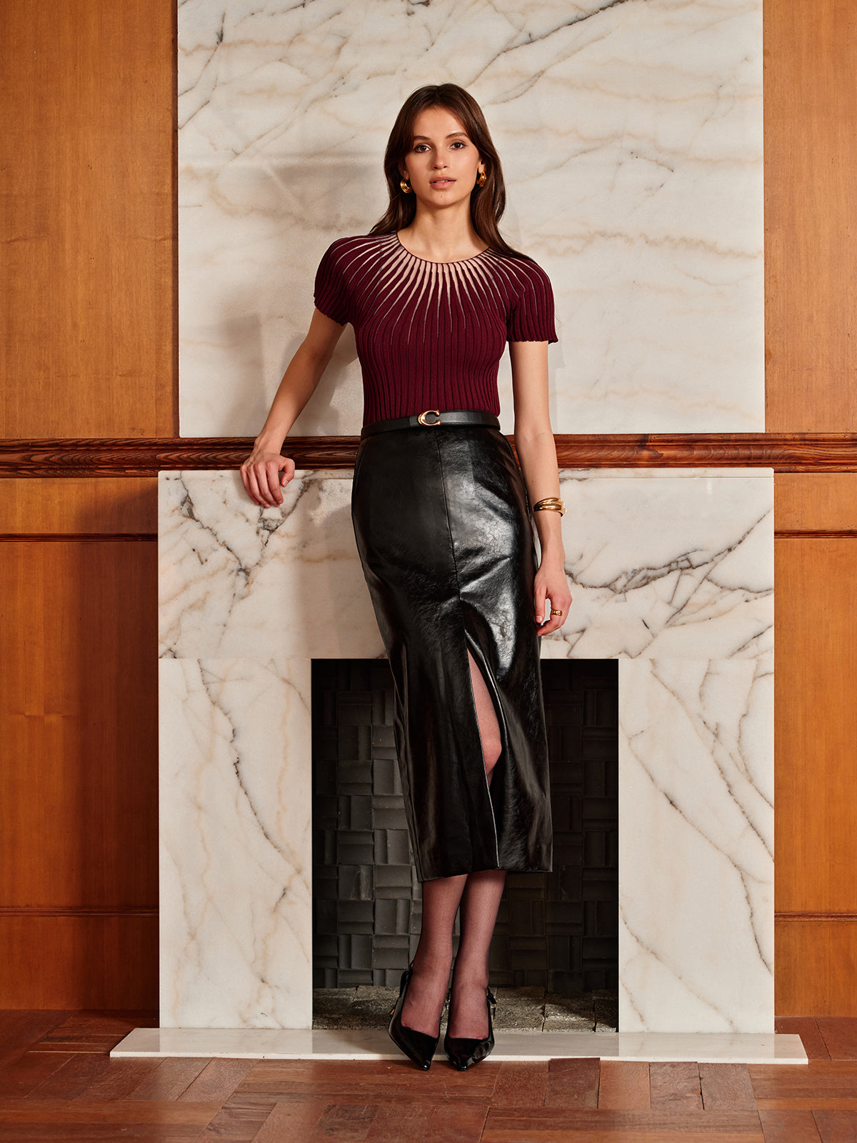 Clara | Elegantes Stricktop mit kurzen Ärmeln