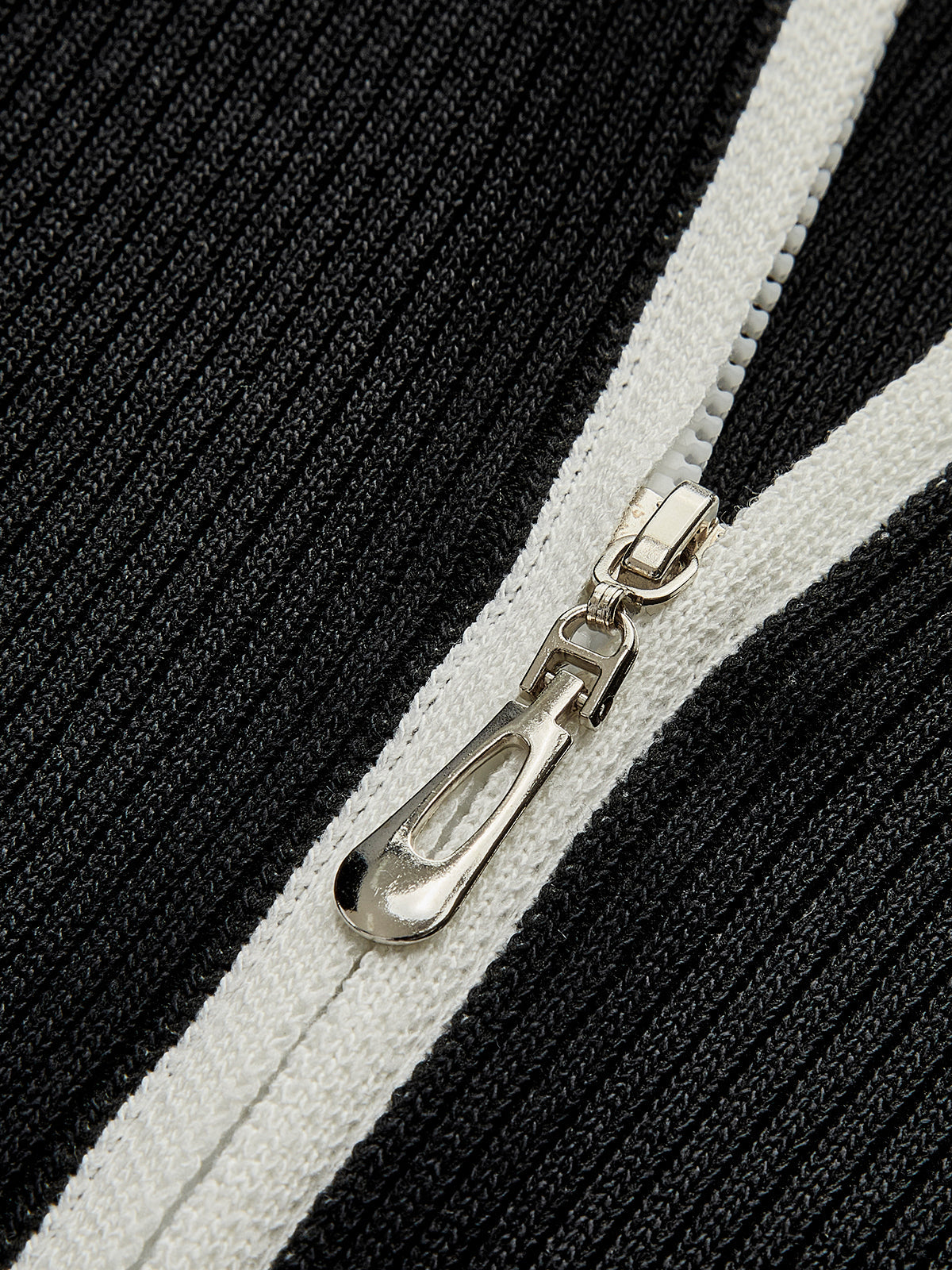 Felix | Kontrastbesatz Doppelreißverschluss Strickpullover