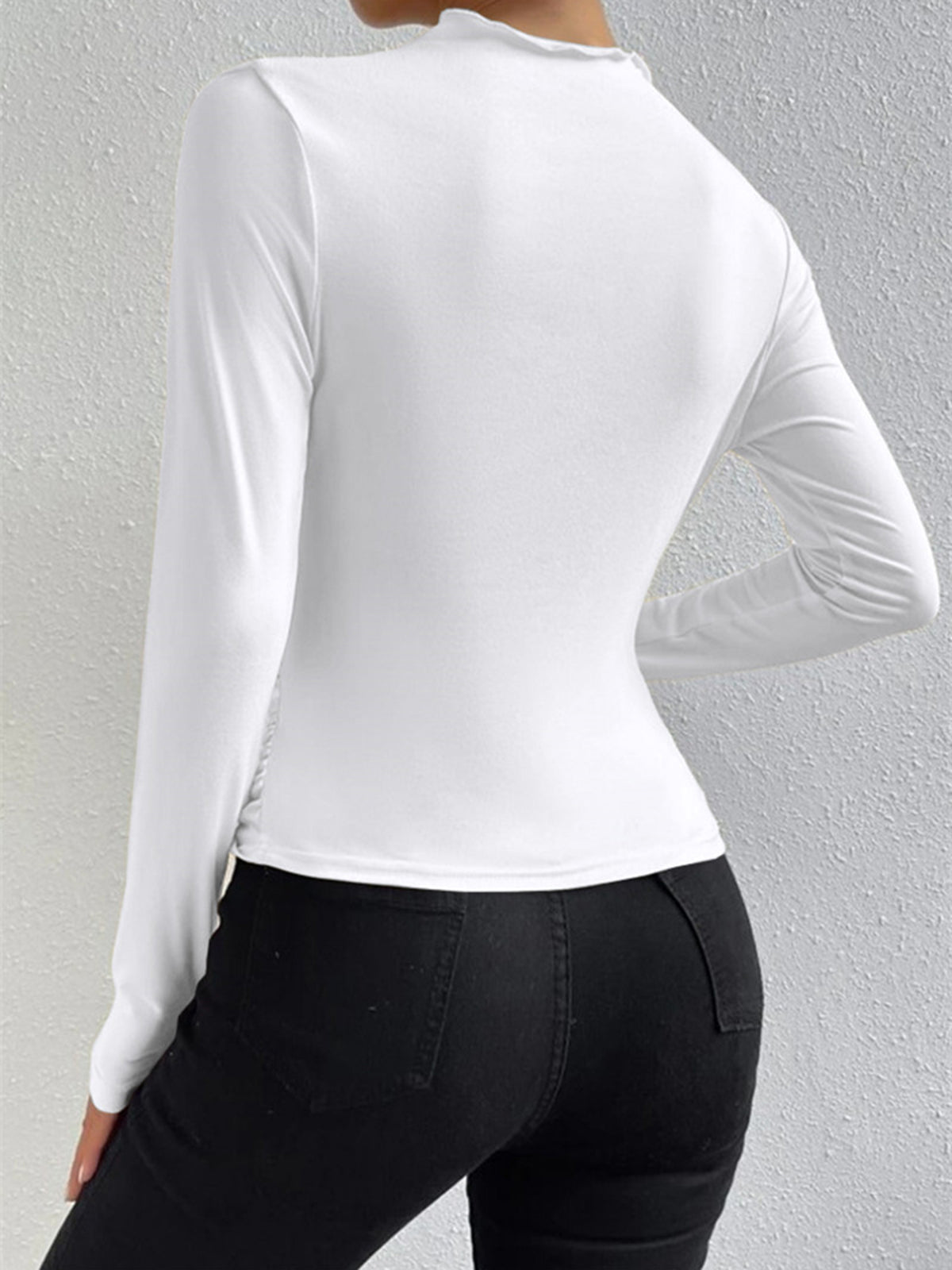 Lukas | Elegantes Ruching Langarmshirt