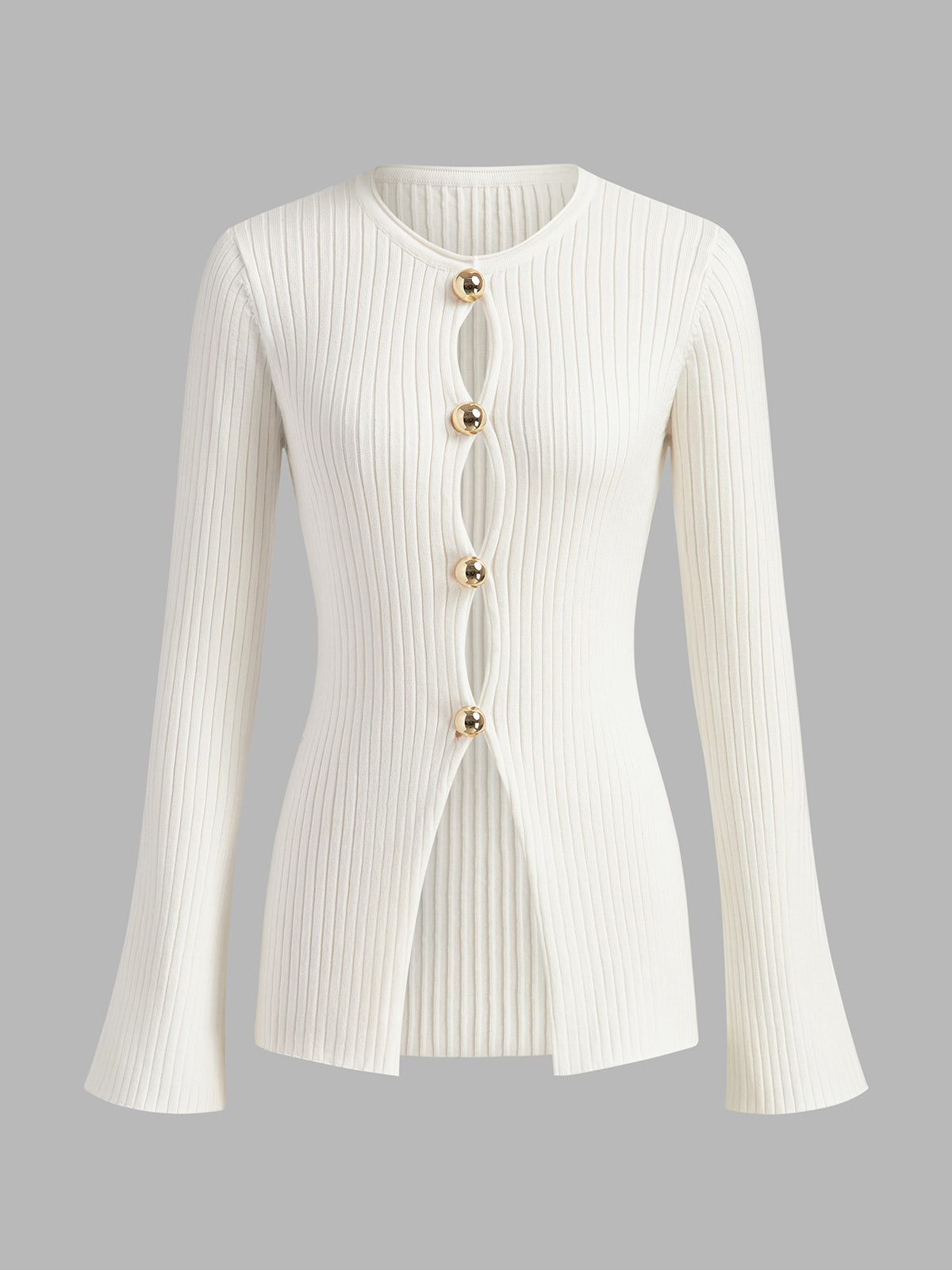 Lena | Elegantes Stricktop mit Knopfdetails