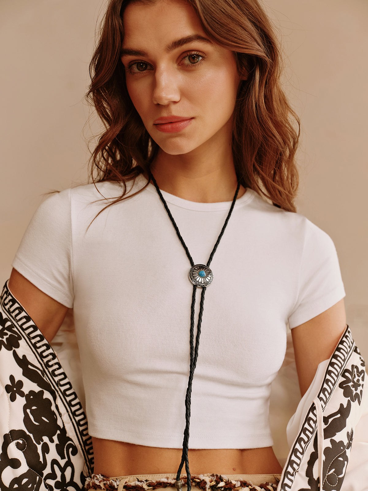 Mia | Vintage Türkis Sonnenblumen-Halskette