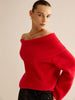 Clara | Off-Shoulder Rippenpullover