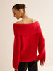 Clara | Off-Shoulder Rippenpullover