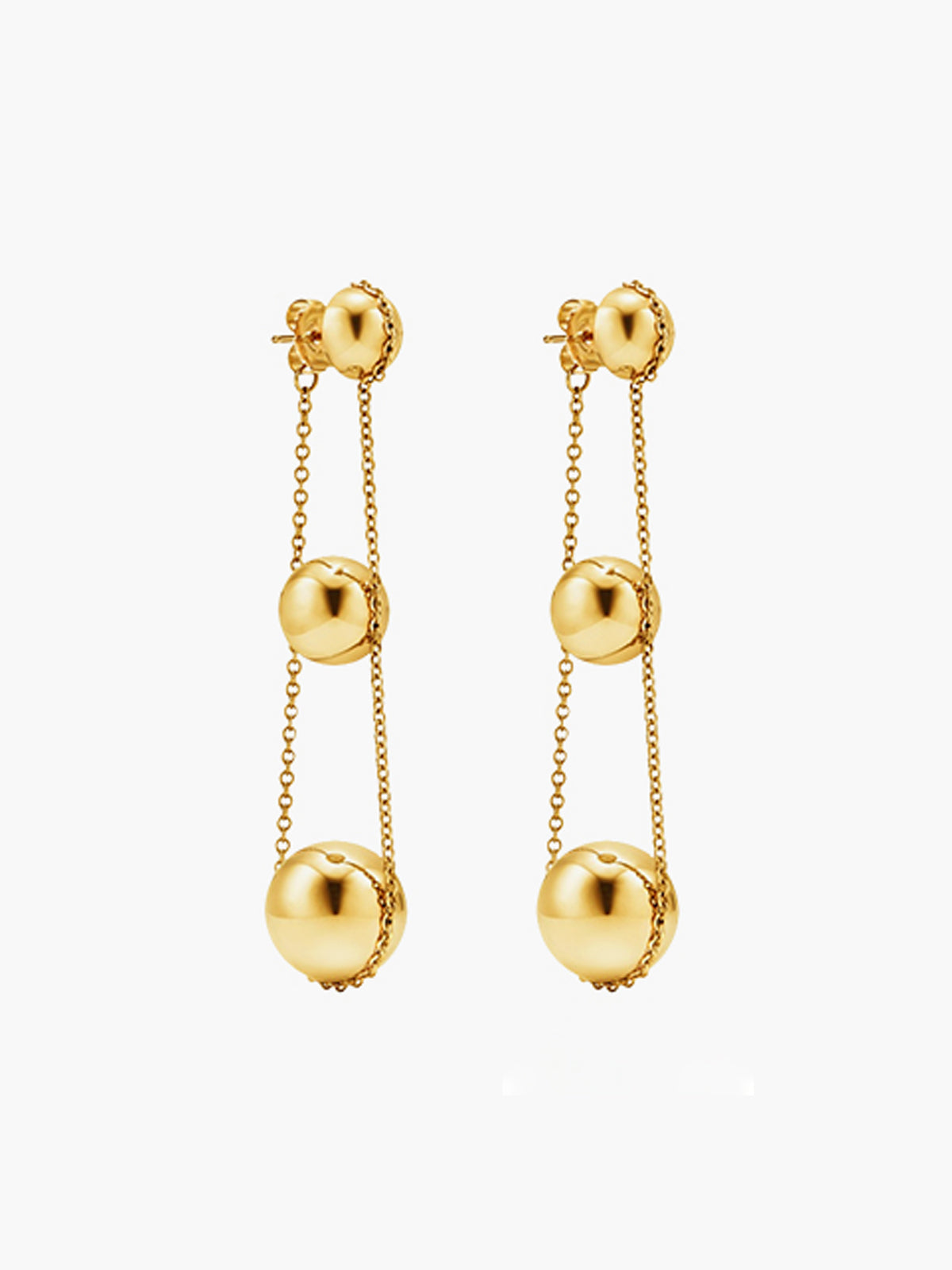 Clara | Elegante Triple Ball Anhängerohrringe