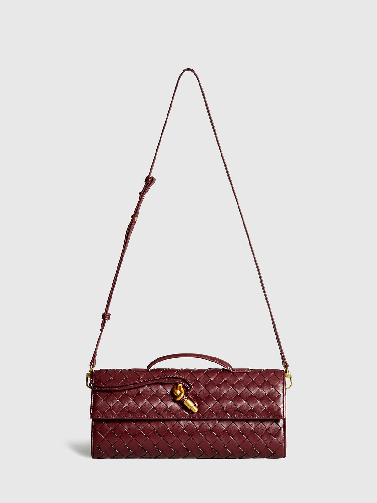 Clara | Zwei-Wege Woven Flap Clutch Schultertasche