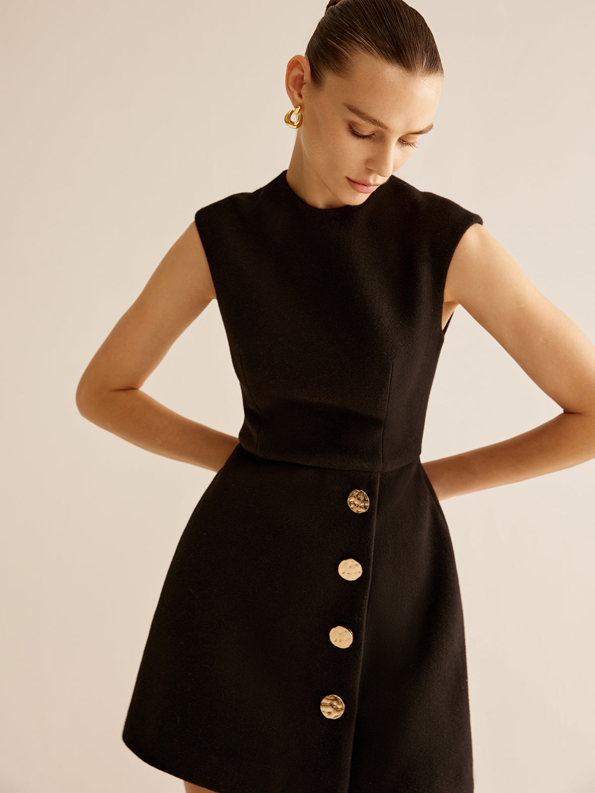 Clara | Metall-Detail Zipper Tank Kleid