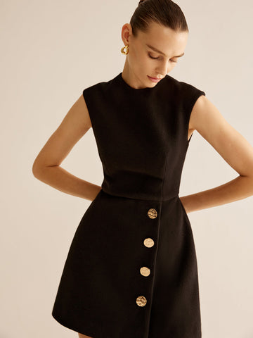 Clara | Metall-Detail Zipper Tank Kleid