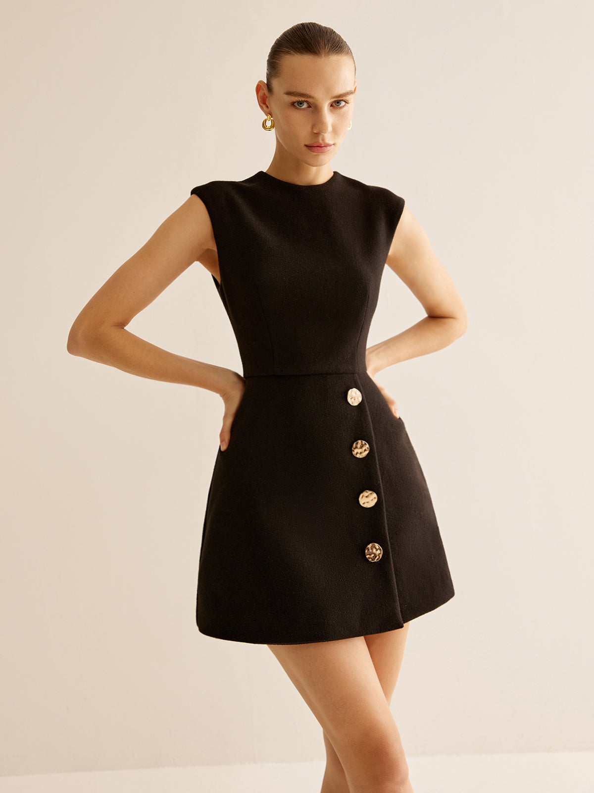 Clara | Metall-Detail Zipper Tank Kleid