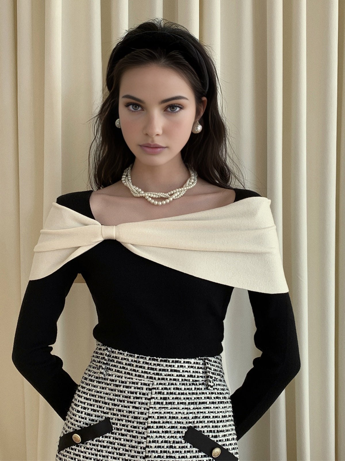 Max | Eleganter Pullover mit Farbblockschleife