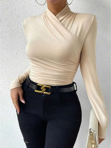 Lara | Elegantes T-Shirt mit Crossover-Kragen