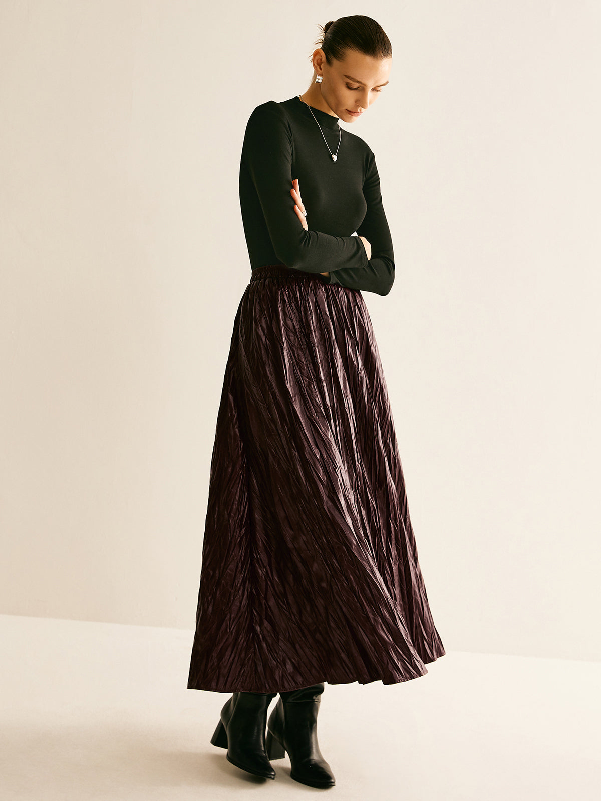 Lara | Eleganter Kunstlederrock mit elastischer Taille