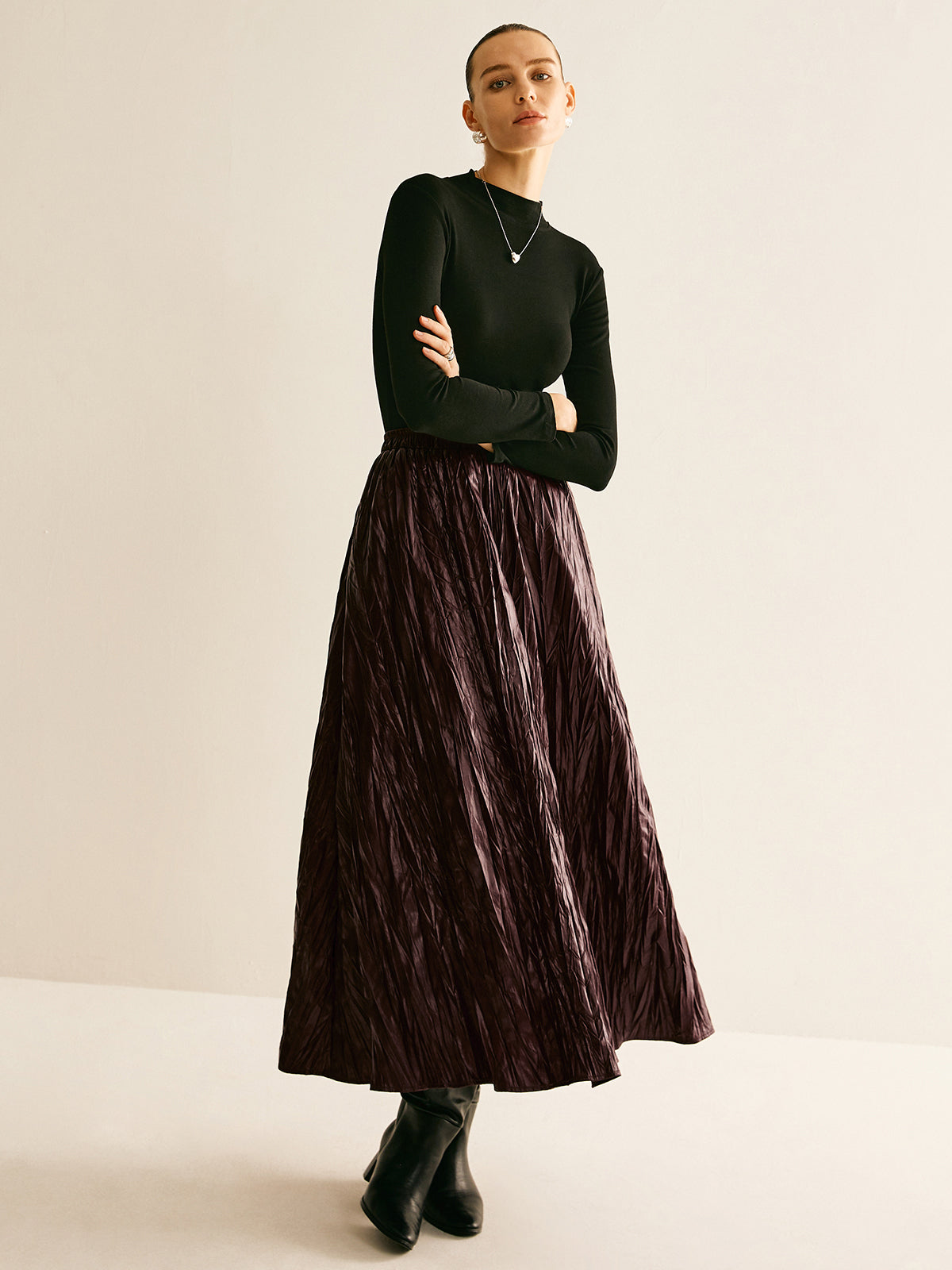 Lara | Eleganter Kunstlederrock mit elastischer Taille