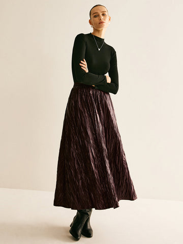 Lara | Eleganter Kunstlederrock mit elastischer Taille