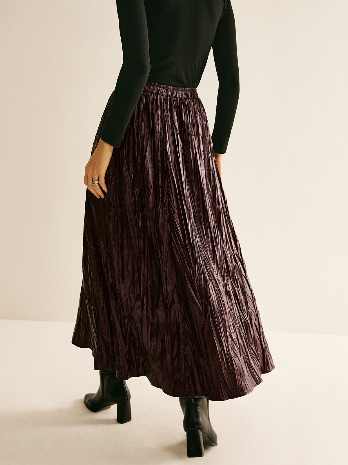 Lara | Eleganter Kunstlederrock mit elastischer Taille