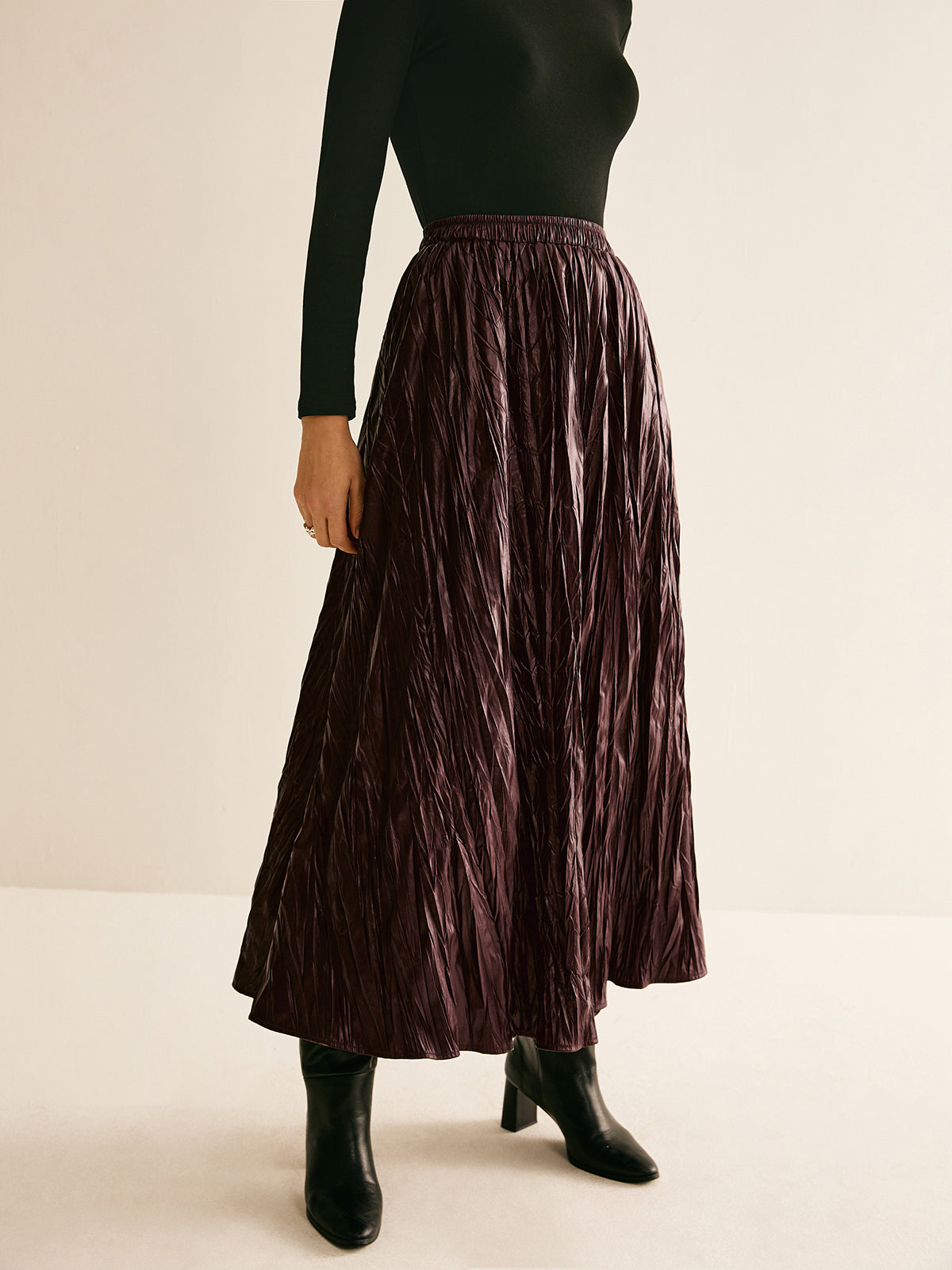 Lara | Eleganter Kunstlederrock mit elastischer Taille