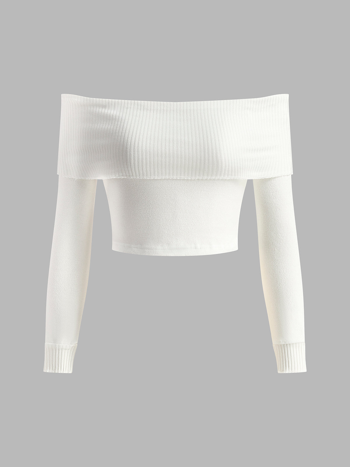 Lena | Rippstrick-Oberteil mit schulterfreiem Design