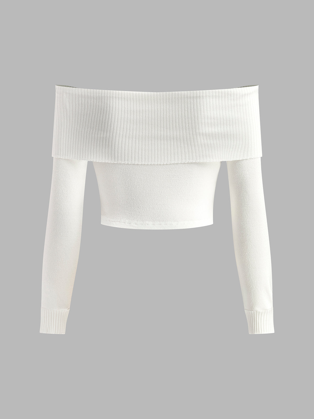 Lena | Rippstrick-Oberteil mit schulterfreiem Design