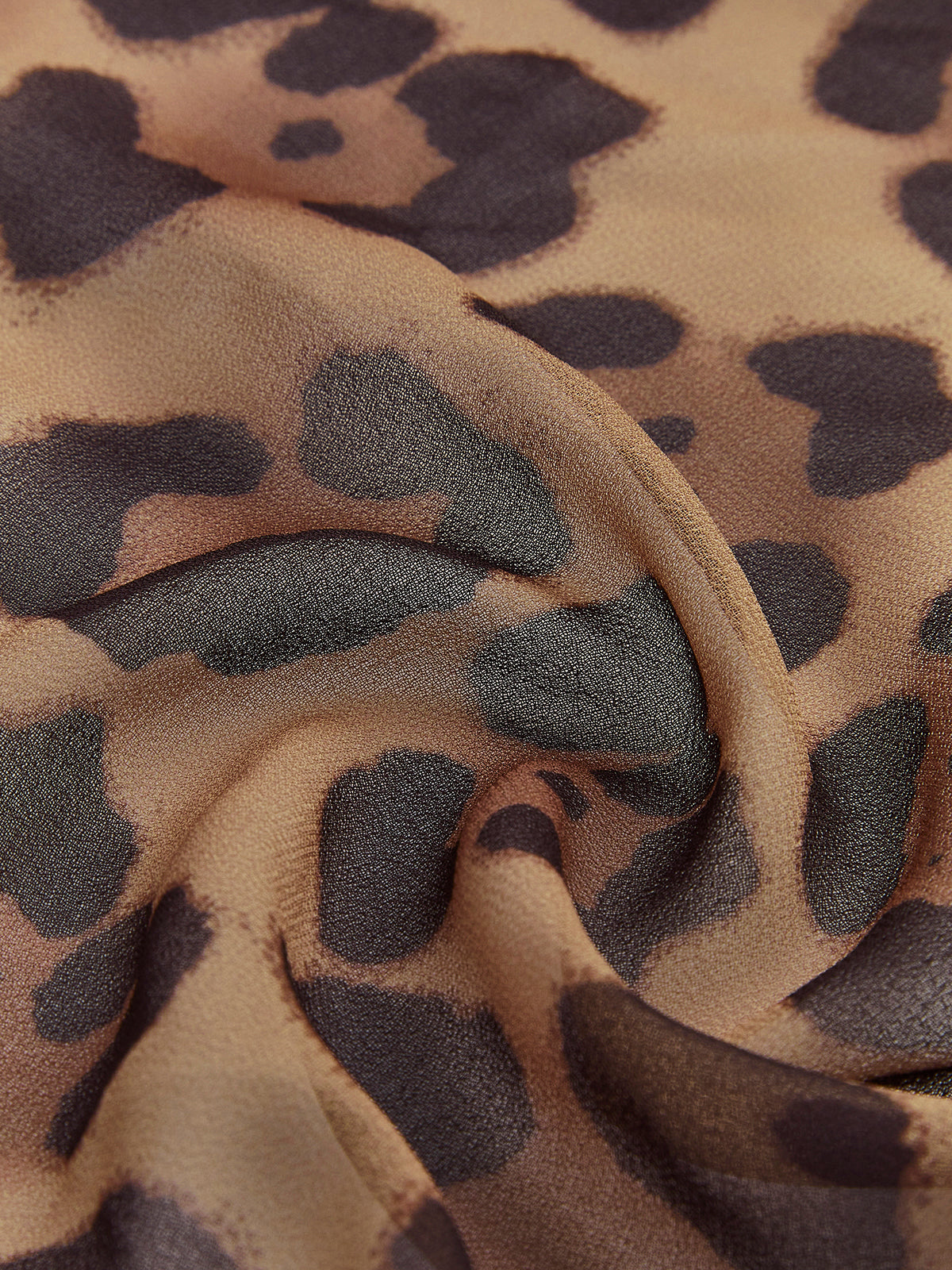 Verführerischer Charme | Leopardenmuster Semi-Transparentes Rüschenshirt