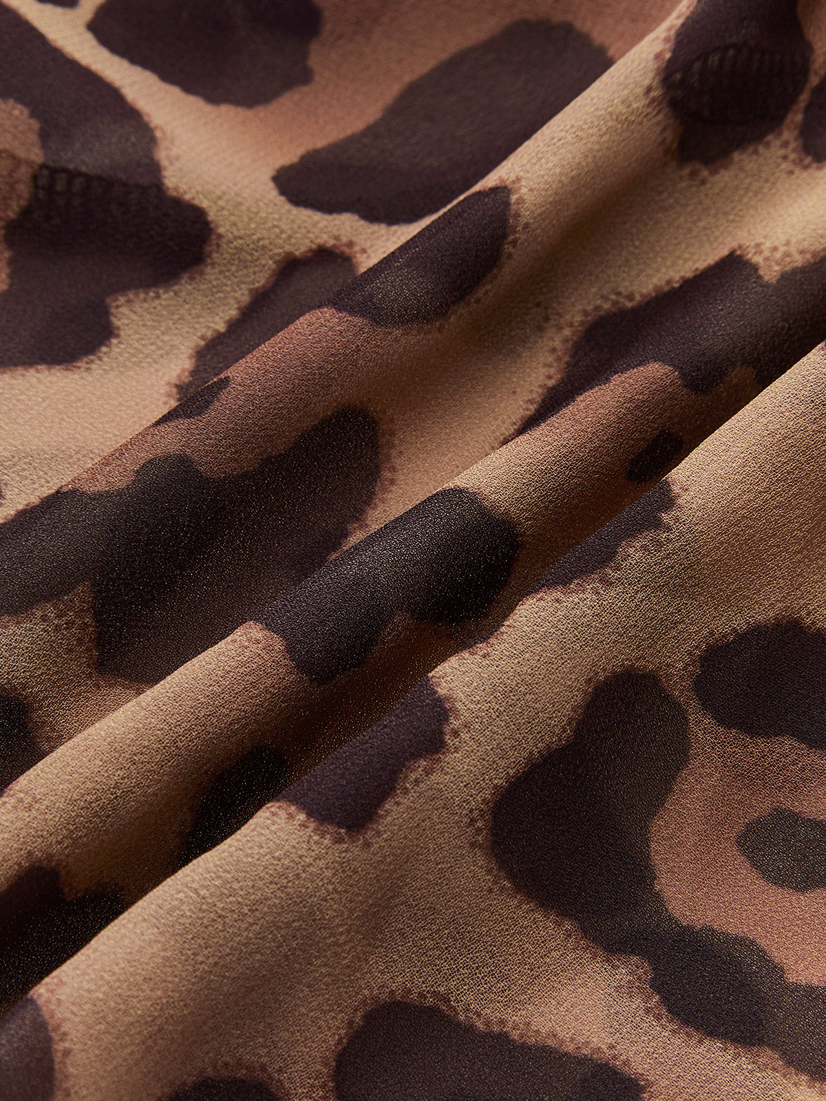 Verführerischer Charme | Leopardenmuster Semi-Transparentes Rüschenshirt