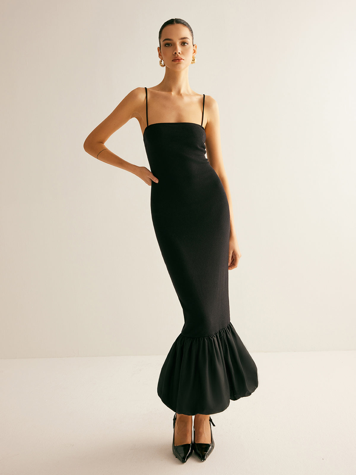 Clara | Elegantes Jersey Slim Cami Bubble Kleid