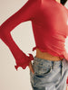 Clara | Asymmetrische Wellenbesatz-Bluse