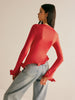 Clara | Asymmetrische Wellenbesatz-Bluse