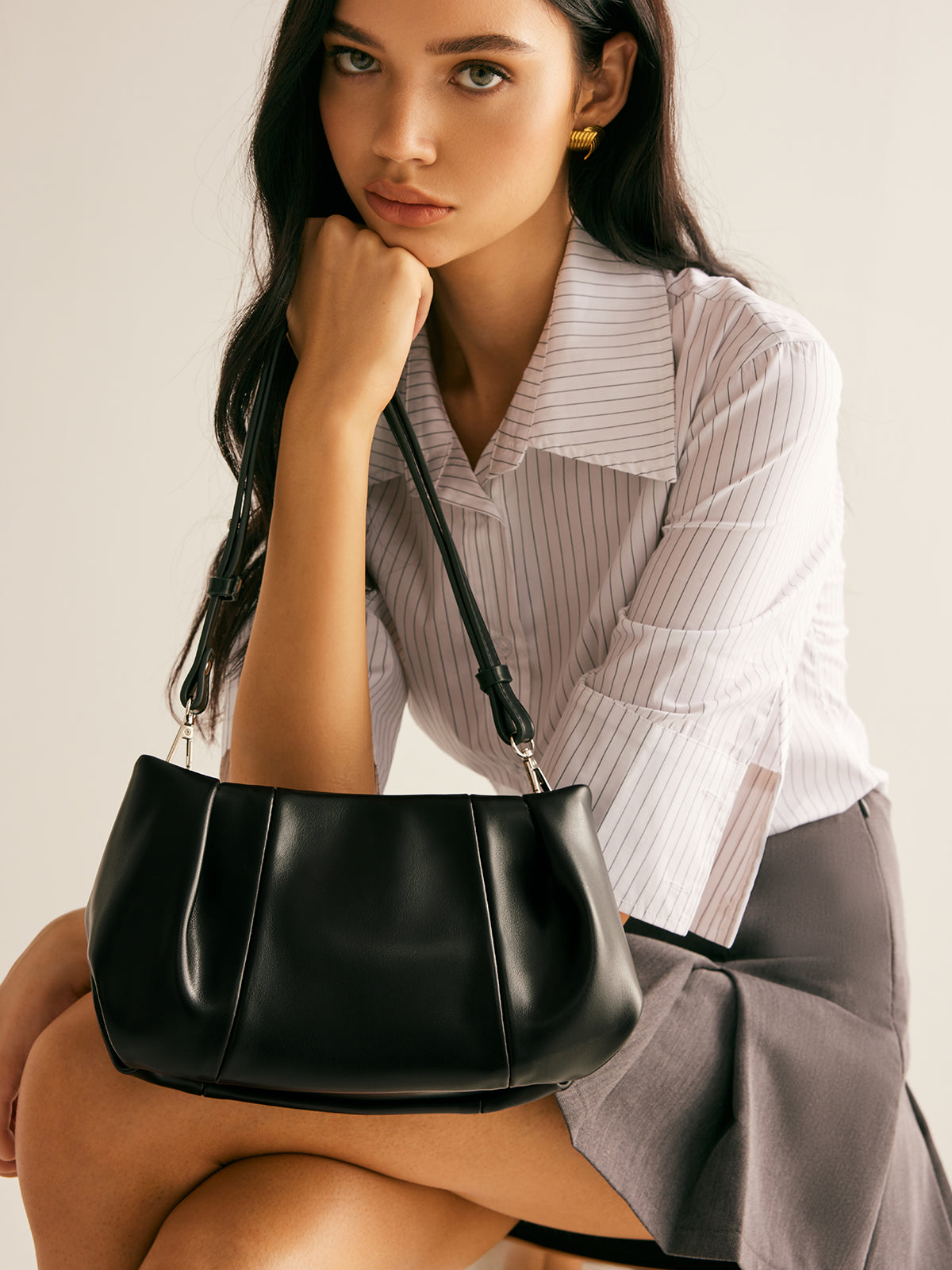 Sophie | Gefältelte Cloud Schultertasche