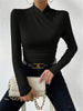 Lara | Elegantes T-Shirt mit Crossover-Kragen