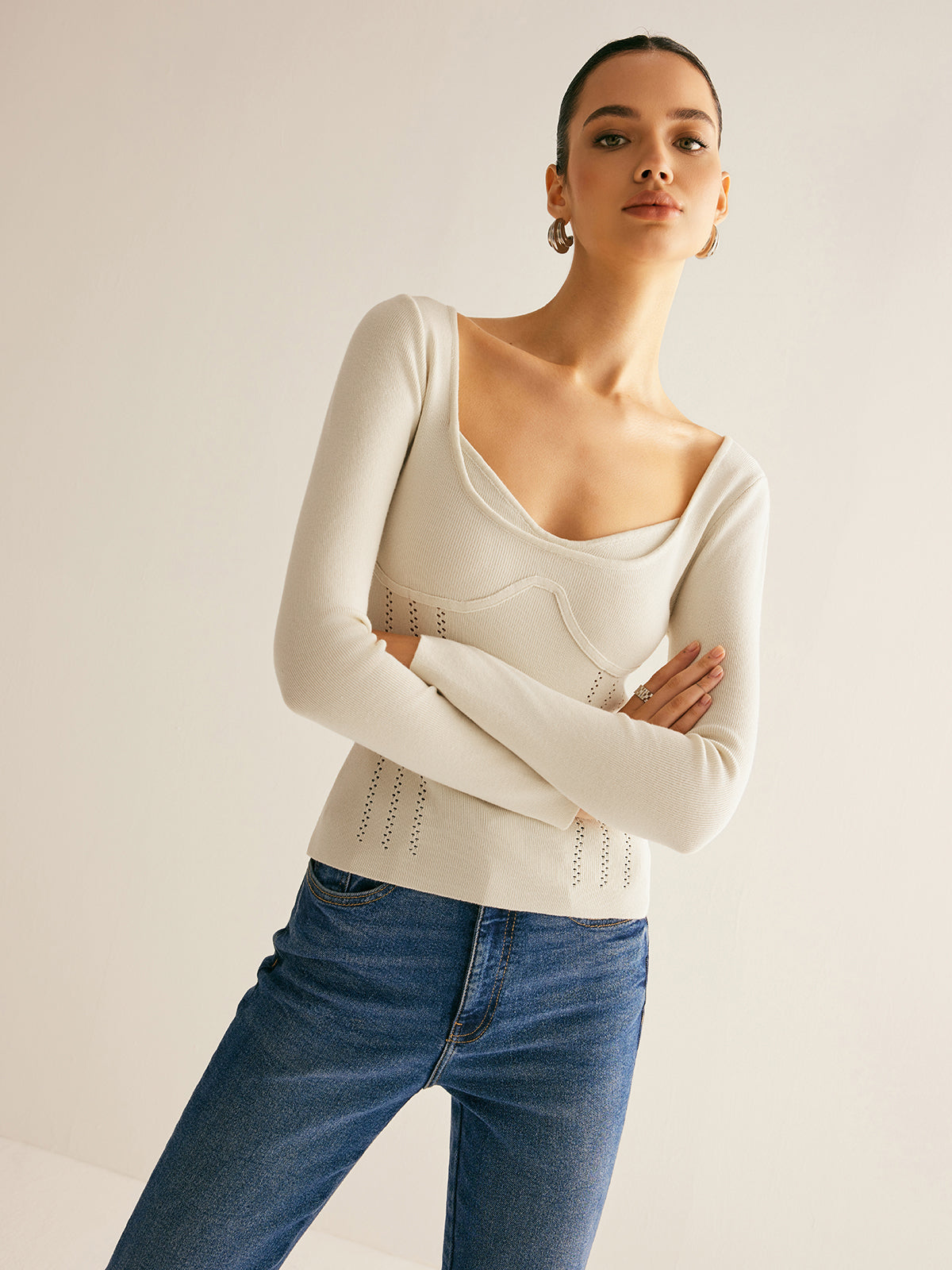 Lisa | 2-in-1 Rippstrick-Skinny-Top