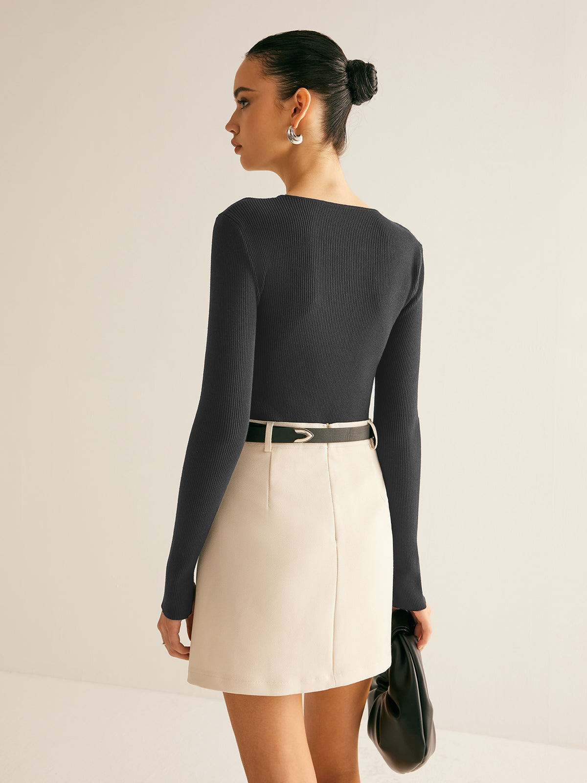 Leandro | Cutout O-Ring Slim Strickoberteil