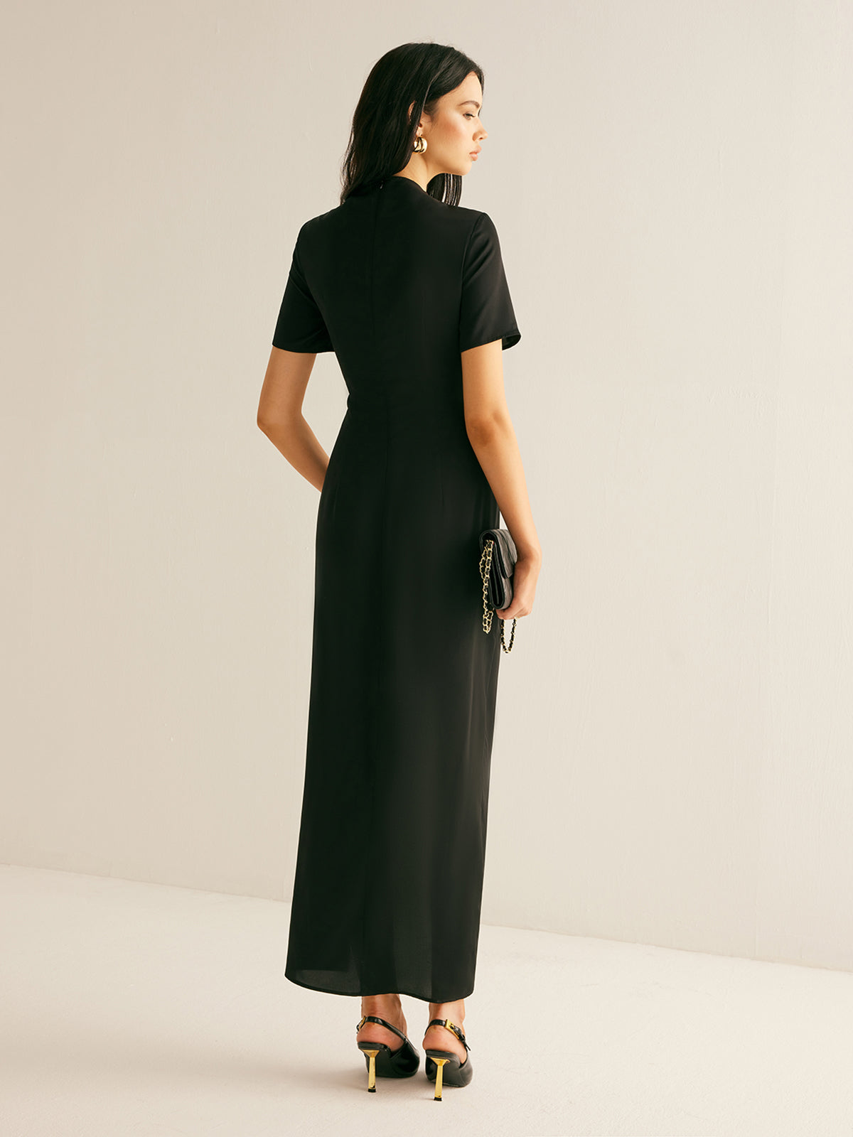 Clara | Elegantes Maxi-Kleid mit Metalldekor