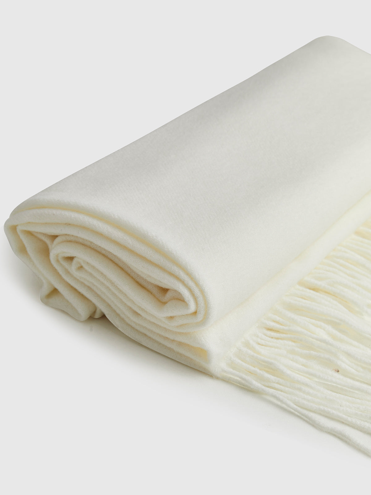 Laura | Minimalistischer Woll-Mix Schal mit Fransen