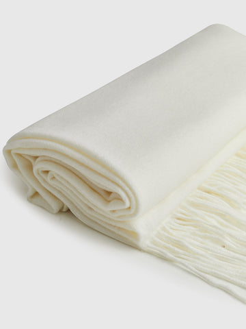 Laura | Minimalistischer Woll-Mix Schal mit Fransen