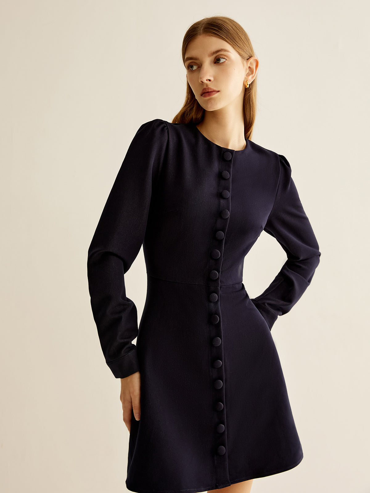 Sophie | Elegantes Slim Kleid mit Knopfdesign