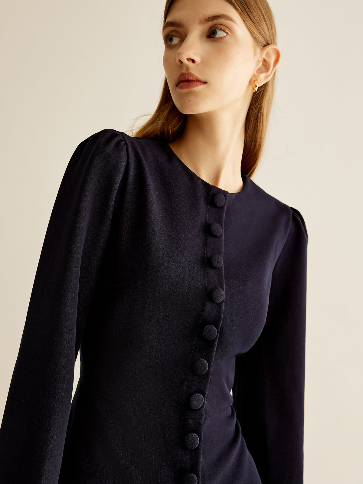 Sophie | Elegantes Slim Kleid mit Knopfdesign