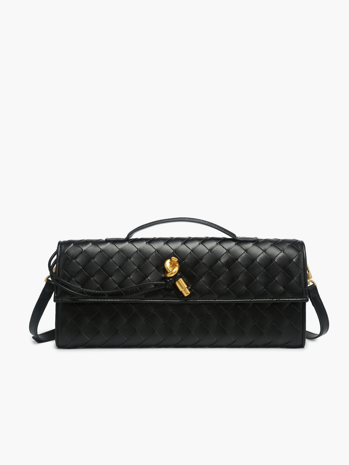 Clara | Zwei-Wege Woven Flap Clutch Schultertasche