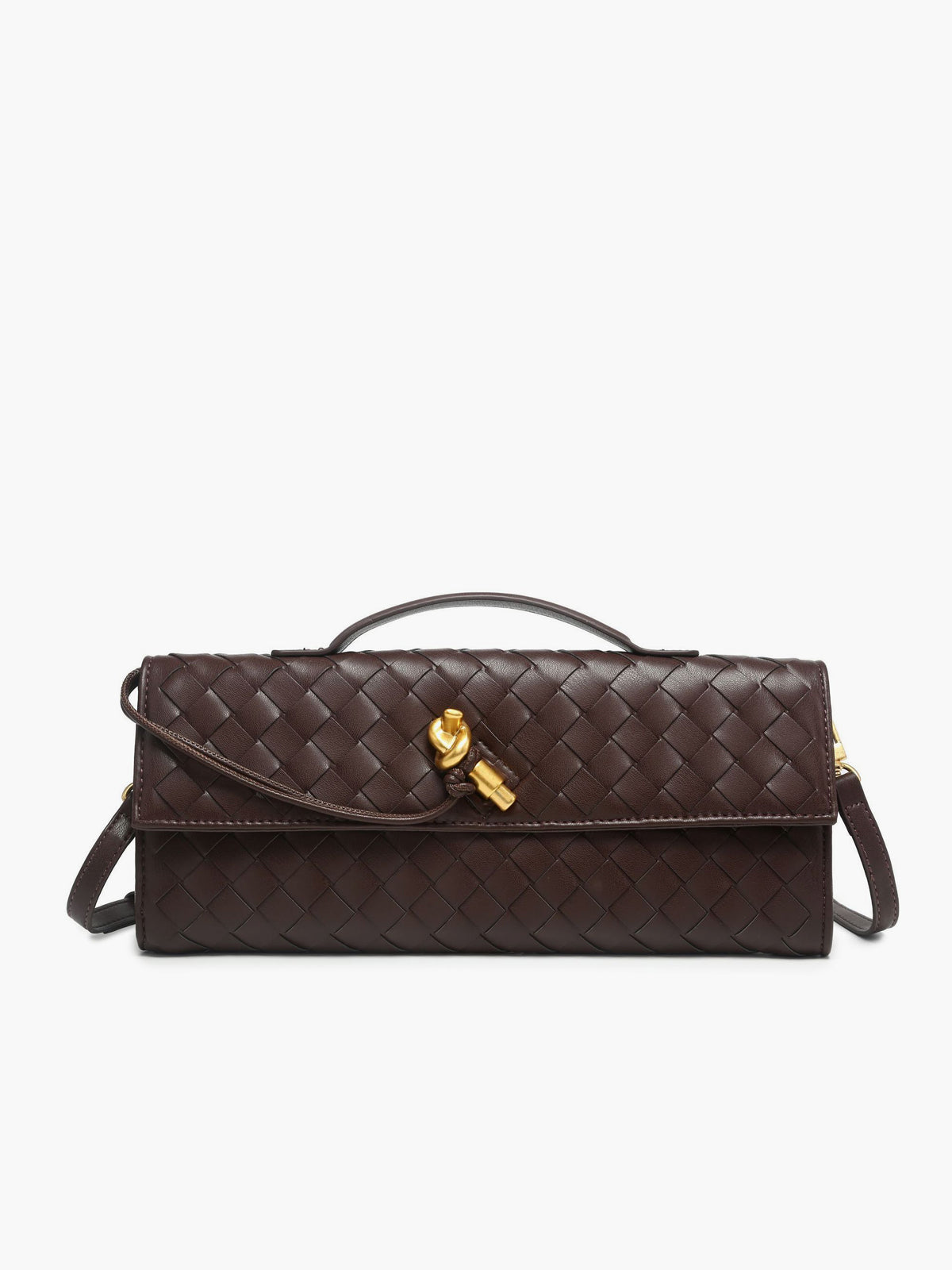 Clara | Zwei-Wege Woven Flap Clutch Schultertasche