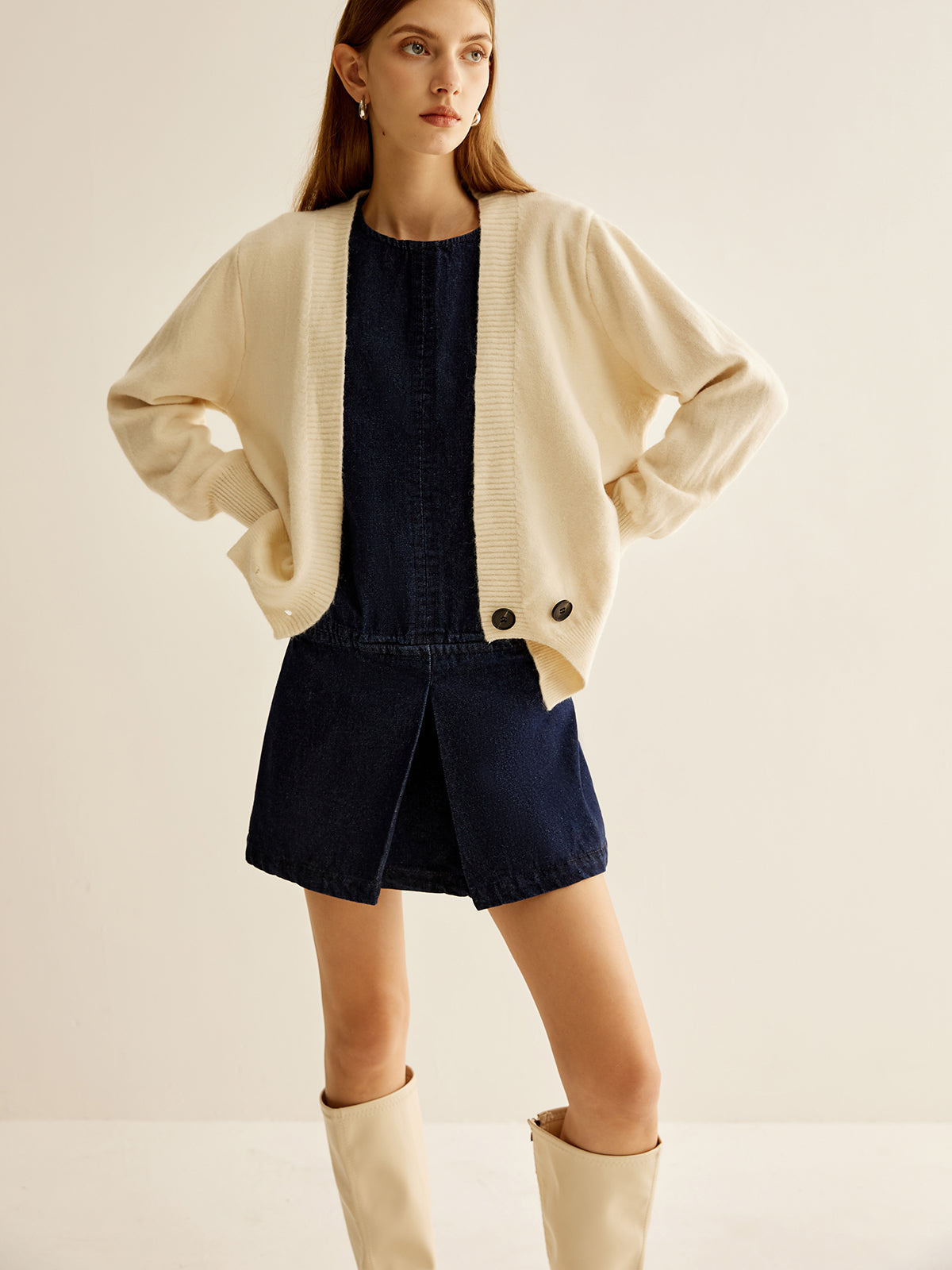 Clara | Ärmelloses Denim Kleid