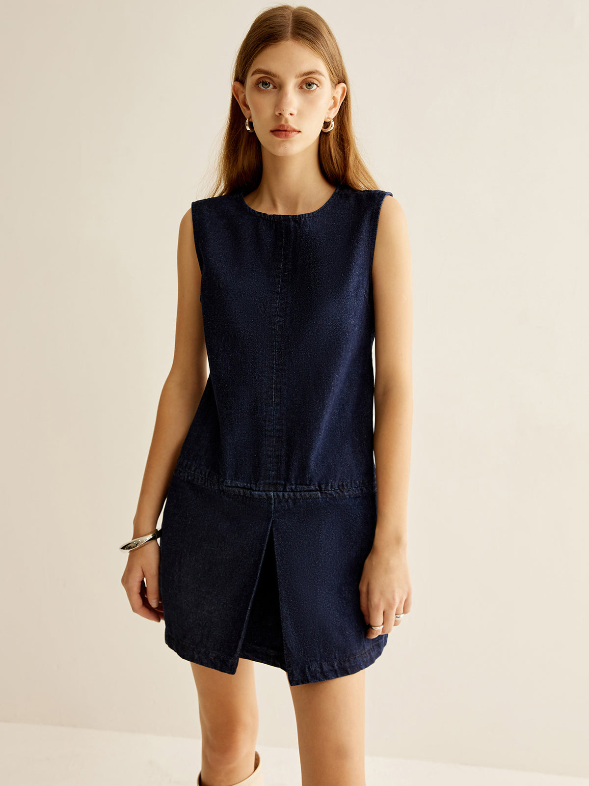 Clara | Ärmelloses Denim Kleid