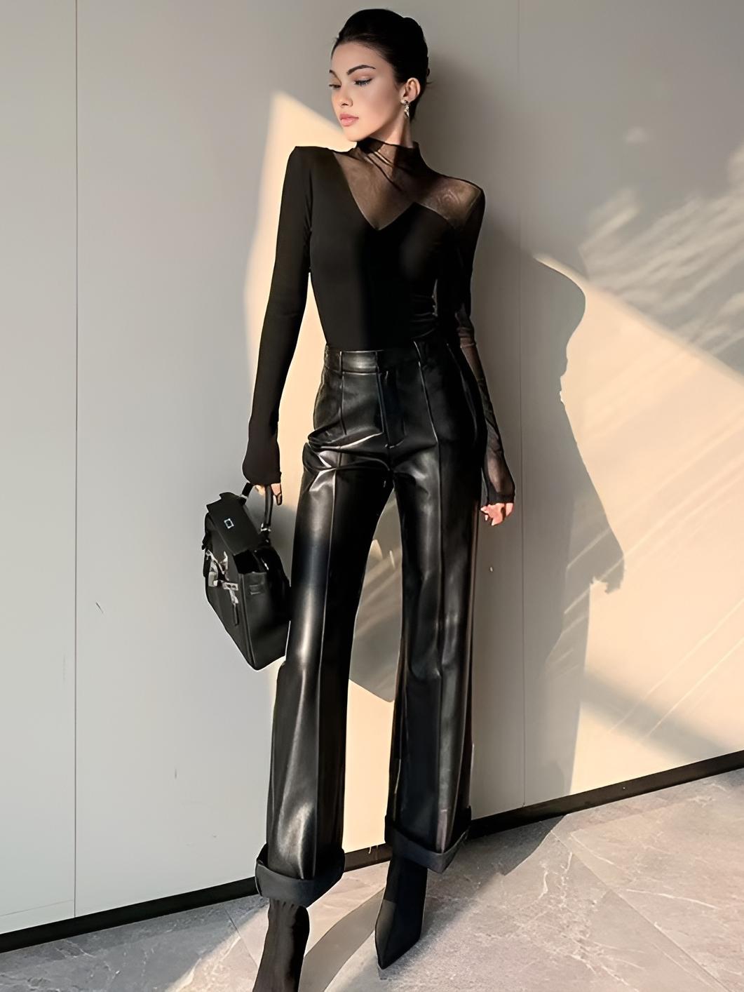 Jonas | Elegantes T-Shirt mit asymmetrischem Netzeinsatz