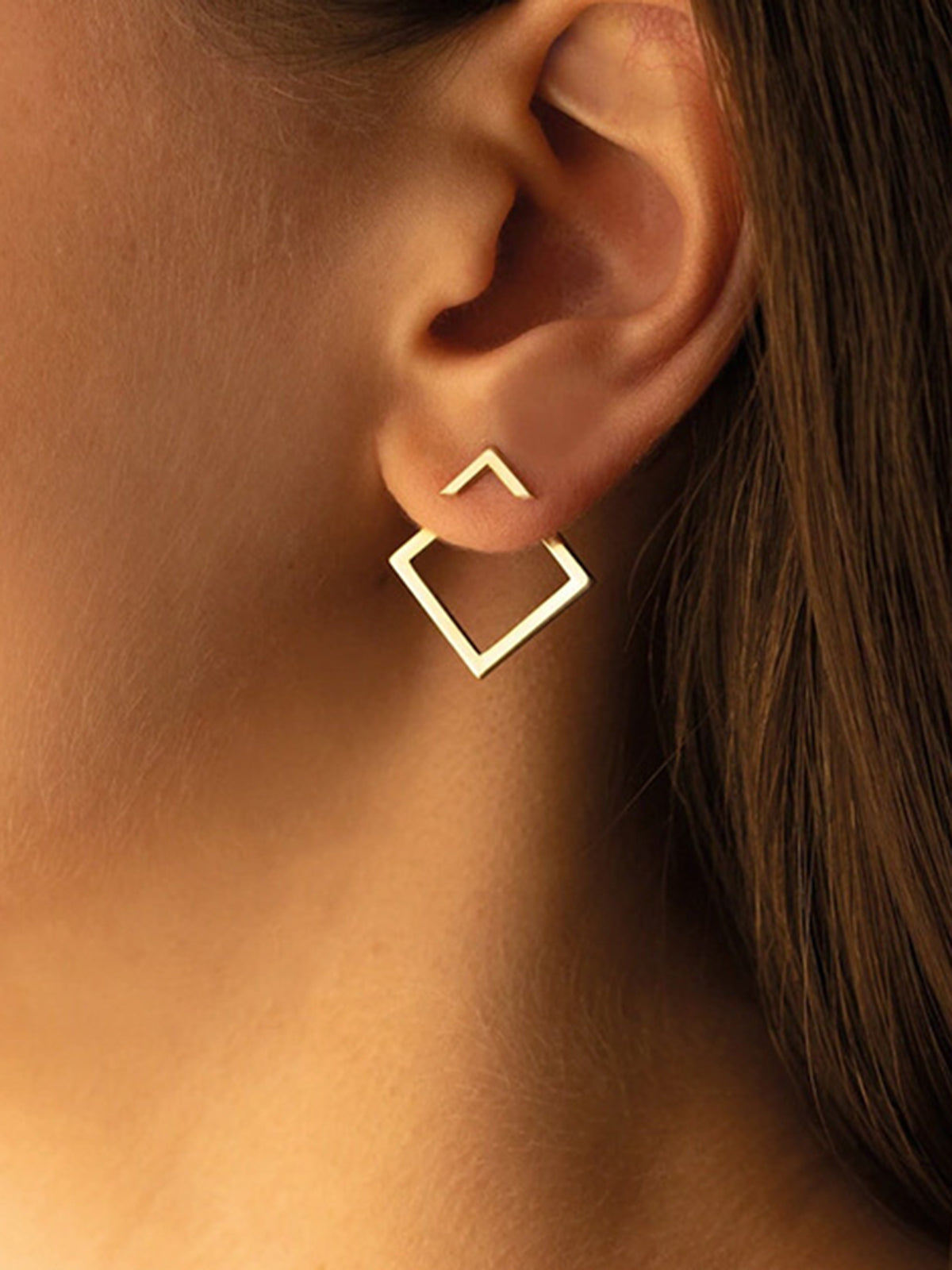 Lena | Quadratische Geometrische Ohrstecker