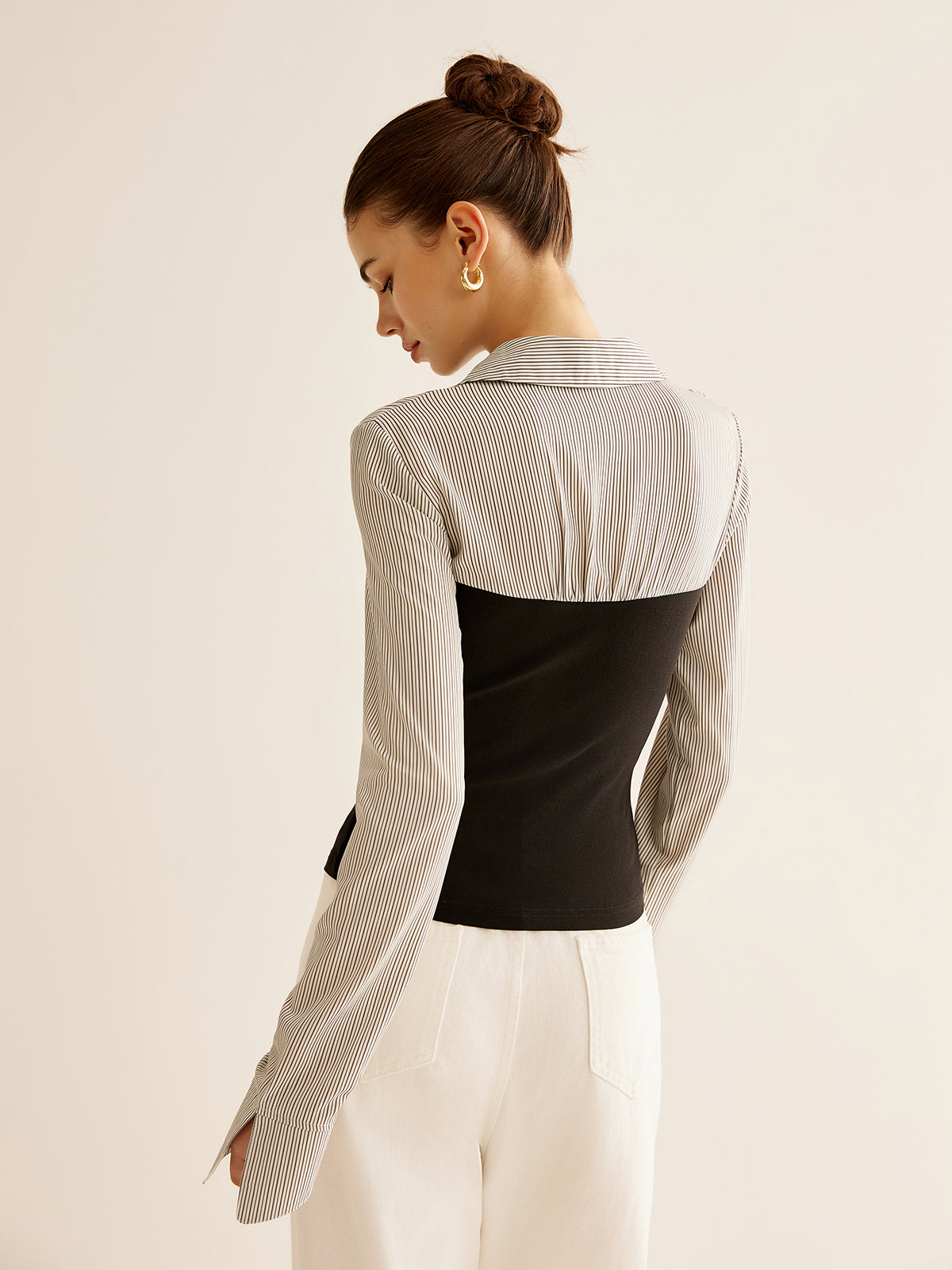 Emilia | Farbblock Polo Bluse