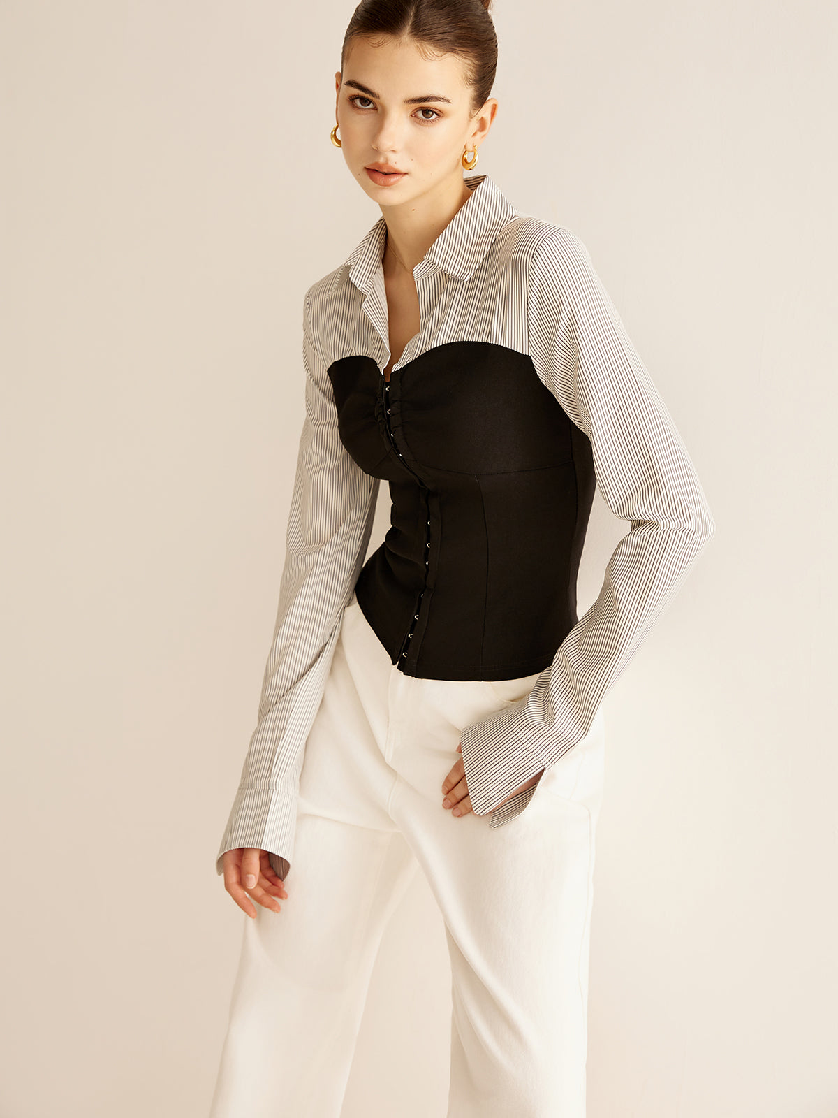 Emilia | Farbblock Polo Bluse