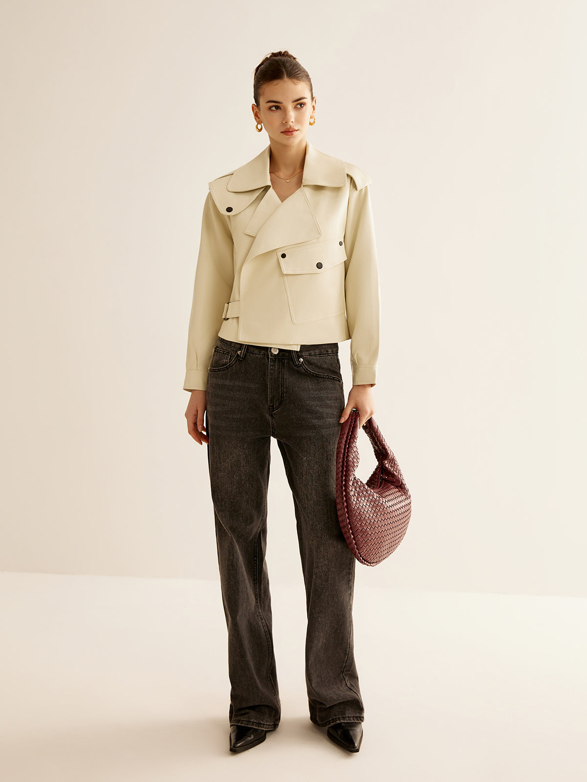 Clara | Stilvolle Woven Umhängetasche mit Reißverschluss