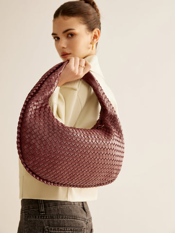 Clara | Stilvolle Woven Umhängetasche mit Reißverschluss